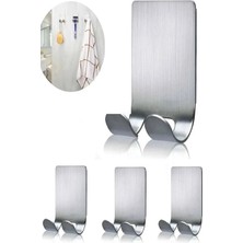 Benceal 4'lü Set Paslanmaz Çelik Askı Jilet Fiş Tutucu Çok Amaçlı Banyo Mutfak Askısı Organizer Kendinden Yapışkanlı