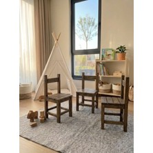 Vernus Home Vita Masif Çam Çocuk Sandalyesi - Doğal Ahşap Montessori Aktivite Sandalyesi - Kurulu Teslim