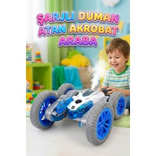 Farbu Oyuncak Uzaktan Kumandalı 7 Fonksiyonlu Işıklı Şarjlı Duman Atan 360 Derece Dönebilen Oyuncak Akrobat Araba