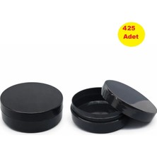 Demet Home 425 Adet 150 ml Yassı Boş Kozmetik - Pomat - Krem - Hobi Kutusu Plastik Krem Kavanozu Siyah Renk