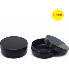 Demet Home 1 Adet 150 ml Yassı Boş Kozmetik - Pomat - Krem - Hobi Kutusu Plastik Krem Kavanozu Siyah Renk