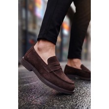 Shoetyle - Hakiki Süet Deri Kahverengi Erkek Loafer - 250-1975