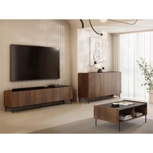 Sare Trade Hernest Modern Ceviz Tv Ünitesi, Konsol ve Orta Sehpa Seti
