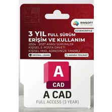 Autocad 2024-2027 Full Sürüm - 3 Yıl Erişim - Kişisel Mail Adresinize Davet - Orijinal Lisans