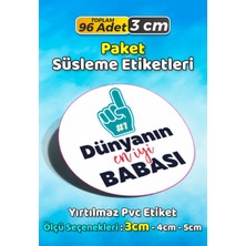 Sb Store Babalar Günü Ambalaj Hediye Paket Süsleme Etiketi Model 12 - 96 Adet 3cm
