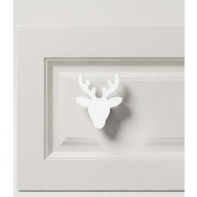 Baylin 3D Geyik Görünümlü Dolap Kulpu - Çocuk Odası Kulp , Modern ve Şık - Tekli (3cm Vida Dahil)