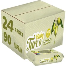 Baby Turco Zeytinyağlı Bebek Islak Mendil 24X90 Adet (2 Adet)