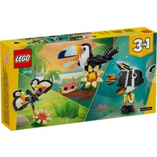 LEGO 3'ü 1 Arada Vahşi Hayvanlar: Tropikal Tukan Kuşu Figürü Oyun Seti 31173 (2 Adet)