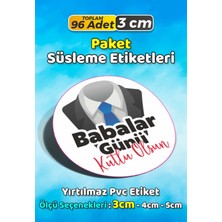 Sb Store Babalar Günü Ambalaj Hediye Paket Süsleme Etiketi Model 25 - 96 Adet 3cm