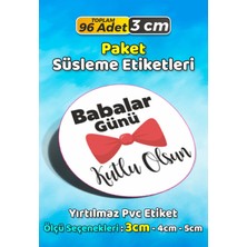 Sb Store Babalar Günü Ambalaj Hediye Paket Süsleme Etiketi Model 22 - 96 Adet 3cm