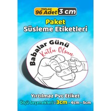 Sb Store Babalar Günü Ambalaj Hediye Paket Süsleme Etiketi Model 21 - 96 Adet 3cm