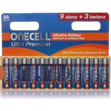 Onecell Ultra Premium Alkalin Aa Boy Pil 9+3 (5 Adet)