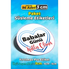 Sb Store Babalar Günü Ambalaj Hediye Paket Süsleme Etiketi Model 27 - 96 Adet 3cm