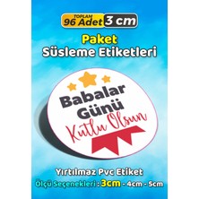 Sb Store Babalar Günü Ambalaj Hediye Paket Süsleme Etiketi Model 23 - 96 Adet 3cm