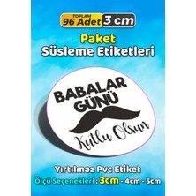 Sb Store Babalar Günü Ambalaj Hediye Paket Süsleme Etiketi Model 24 - 96 Adet 3cm