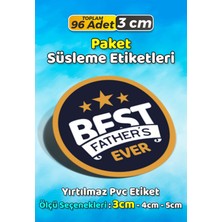 Sb Store Babalar Günü Ambalaj Hediye Paket Süsleme Etiketi Model 28 - 96 Adet 3cm