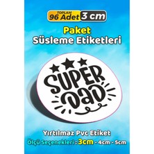 Sb Store Babalar Günü Ambalaj Hediye Paket Süsleme Etiketi Model 29 - 96 Adet 3cm