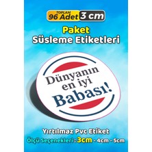 Sb Store Babalar Günü Ambalaj Hediye Paket Süsleme Etiketi Model 13 - 96 Adet 3cm