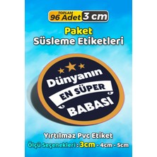 Sb Store Babalar Günü Ambalaj Hediye Paket Süsleme Etiketi Model 14 - 96 Adet 3cm