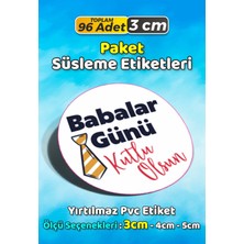 Sb Store Babalar Günü Ambalaj Hediye Paket Süsleme Etiketi Model 18 - 96 Adet 3cm