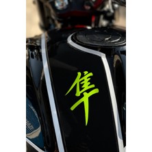 Banxtre Motor-Araba-Kask Için Dekoratif Japonca Yazı Neon Sarı Hayabusa Logo Sticker Etiket 10CM