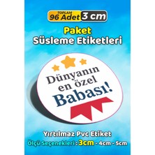 Sb Store Babalar Günü Ambalaj Hediye Paket Süsleme Etiketi Model 10 - 96 Adet 3cm
