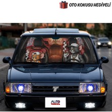 Autowise Tom & Jerry Figürlü Oto Ön Cam Metalize Güneşlik Universal Baskılı Metal Güneşlik Tom ve Jerry Baskılı