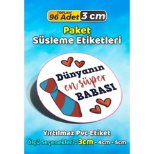 Sb Store Babalar Günü Ambalaj Hediye Paket Süsleme Etiketi Model 16 - 96 Adet 3cm