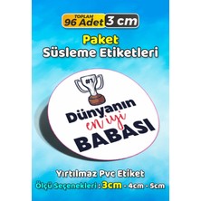 Sb Store Babalar Günü Ambalaj Hediye Paket Süsleme Etiketi Model 17 - 96 Adet 3cm