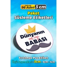 Sb Store Babalar Günü Ambalaj Hediye Paket Süsleme Etiketi Model 11 - 96 Adet 3cm