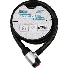 Otohousse Anahtarlı Metal Kaplama Kafaçek-It Kilit Kapakmotor - Bisiklet Kilit Çelik Telsiyah Şeffaf KILIF24MMX200CM (5545)