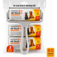 Wondercat Tüy Toplayıcı Roller + 2 Yedek Rulo 60 Yaprak 10 cm