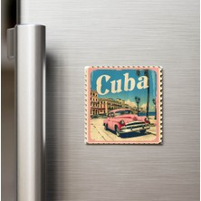 İberk Küba Cuba - Posta Pulu Temalı Ülke - Baskılı Buzdolap Magneti Kare - 9x9 cm