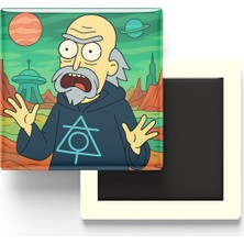 İberk Fullmetal Alchemist Father - 9x9 cm Baskılı Kare Buzdolap Magneti (Rozetli)