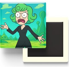 İberk Tatsumaki - 9x9 cm Baskılı Kare Buzdolap Magneti (Rozetli)