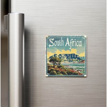 İberk Güney Afrika South Africa - Posta Pulu Temalı Ülke - Baskılı Buzdolap Magneti Kare - 9x9 cm