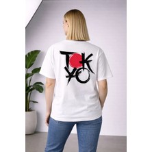 CC Collection Tokyo Baskılı Oversize Unisex Tişört %100 Pamuk Streetwear