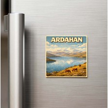 İberk Ardahan Şehri - Pop-Art Travel - 9x9 cm Buzdolap Magneti