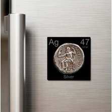 İberk Silver (Gümüş) Elementi – Buzdolap Magneti – 9x9 cm