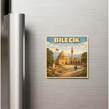 İberk Bilecik Şehri - Pop-Art Travel - 9x9 cm Buzdolap Magneti