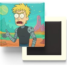 İberk Genos - 9x9 cm Baskılı Kare Buzdolap Magneti (Rozetli)