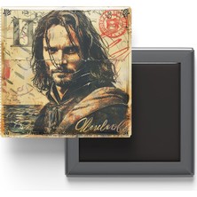 İberk Aragorn - Baskılı Buzdolap Magneti Kare - 9x9 cm