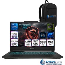MSI Msı Cyborg 15 Intel Core İ5-13420H 16 GB Ddr5 512 GB SSD 6gb/rtx 4050 15.6" Fhd 144Hz Windows 11 Pro Gaming Laptop Oyuncu Bilgisayarı A13VERNP01