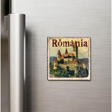 İberk Romanya Romania - Posta Pulu Temalı Ülke - Baskılı Buzdolap Magneti Kare - 9x9 cm