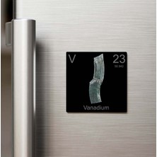İberk Vanadium (Vanadyum) Elementi – Buzdolap Magneti – 9x9 cm