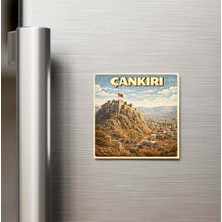 İberk Çankırı Şehri - Pop-Art Travel - 9x9 cm Buzdolap Magneti