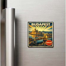 İberk Vintage Budapeşte Şehri Temalı Buzdolap Magneti – 9x9 cm