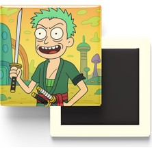 İberk Zoro - 9x9 cm Baskılı Kare Buzdolap Magneti (Rozetli)