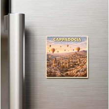 İberk Kapadokya - Pop-Art Travel - 9x9 cm Buzdolap Magneti