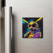 İberk Wasp - Eşek Arısı - Güneş Gözlüklü Style - Buzdolap Magneti - 9x9 cm